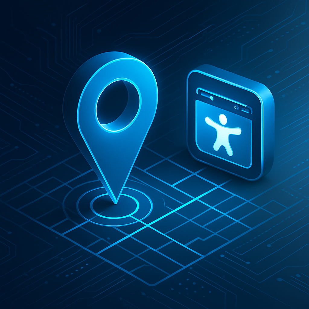 Graphique illustrant la géolocalisation et l'accessibilité web