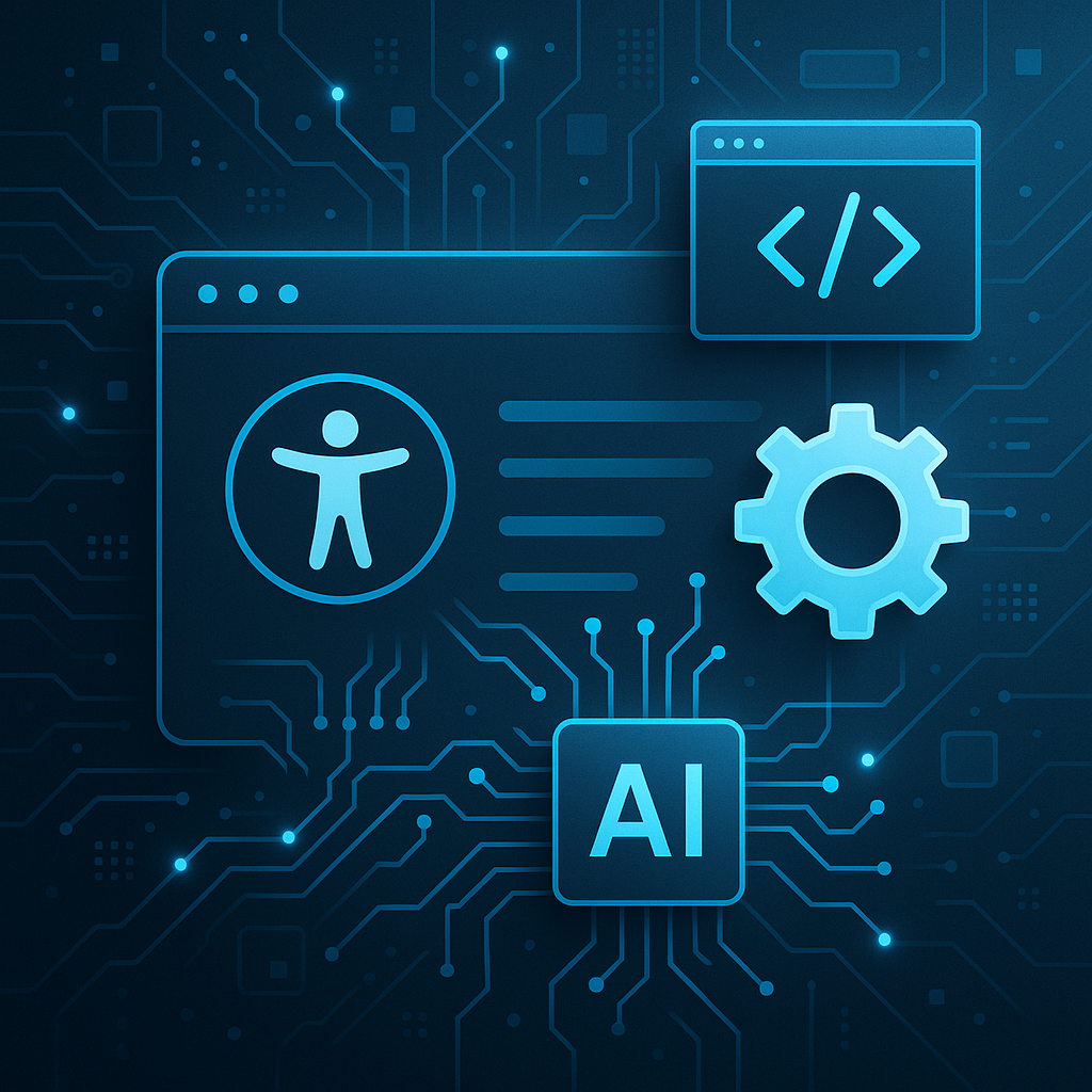 Illustration de l'accessibilité en développement web avec IA