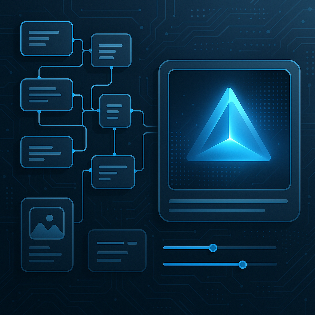Interface ComfyUI montrant la création de médias IA