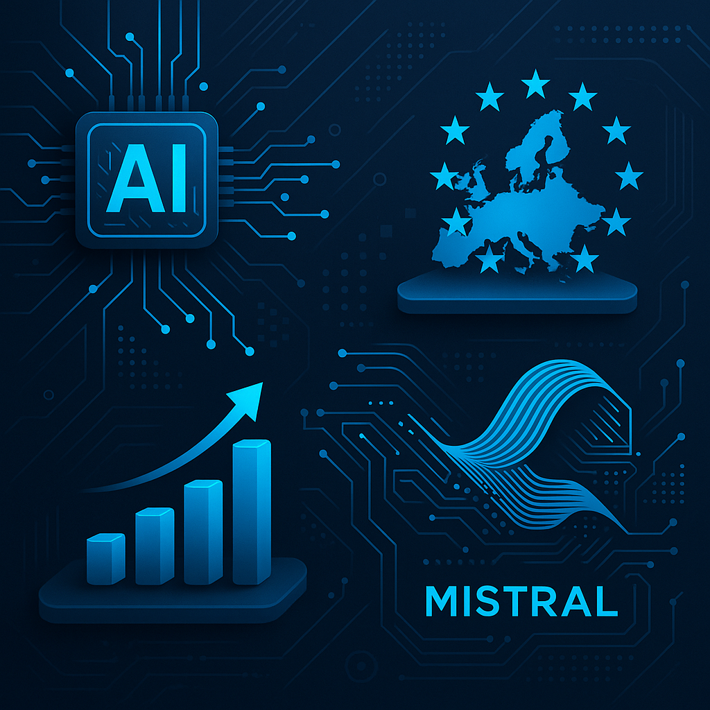 Dirigeant de l'IA en Europe avec mesures Mistral et innovation