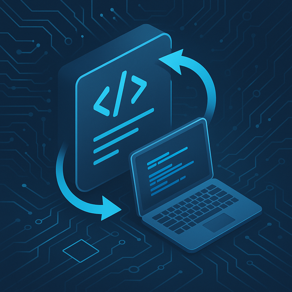 Une représentation graphique de l'auto-exécution de code en informatique